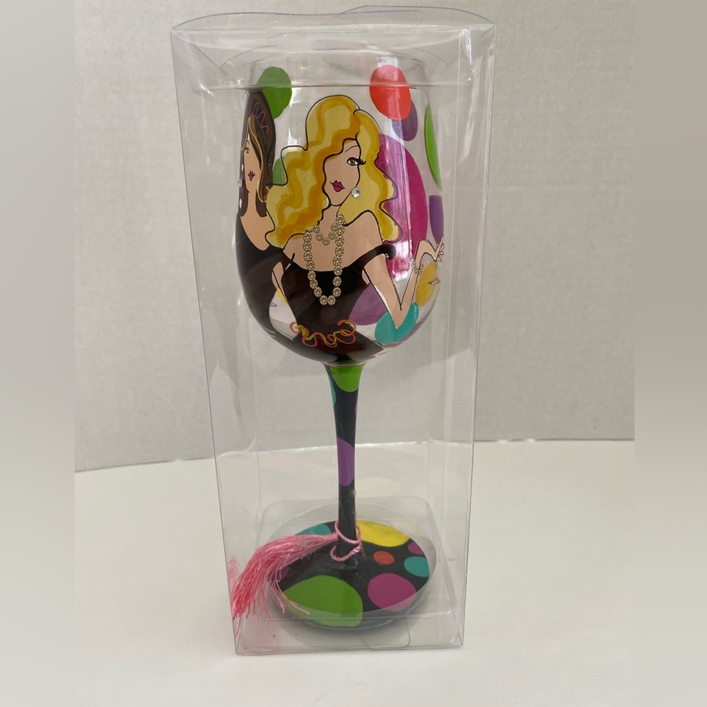 Colorful Hand-Painted Wine Glass